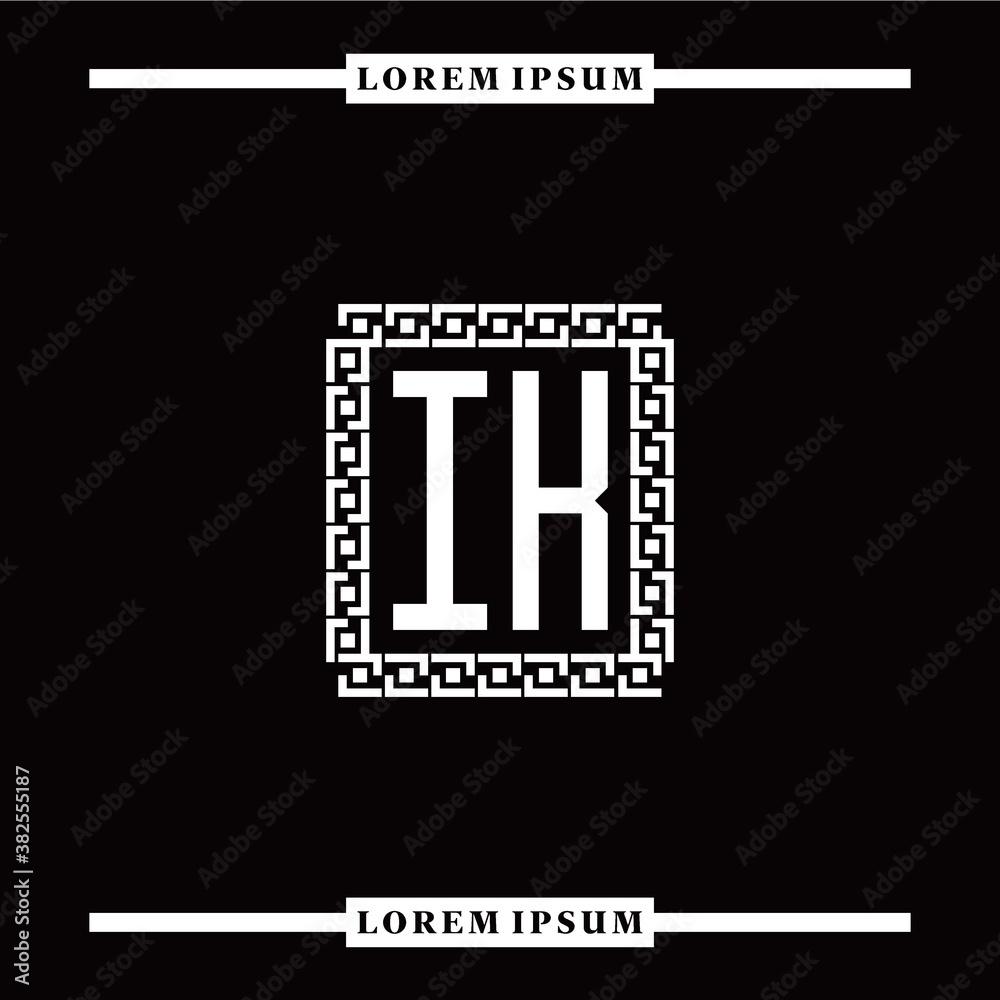 Obraz premium I K collection of initial logo designs with luxurious frame elements
