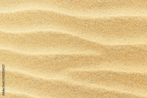 Top view on sand dunes. The texture of sand