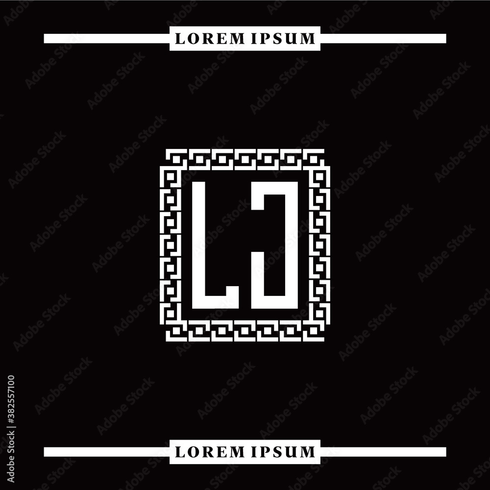 L J collection of initial logo designs with luxurious frame elements L J collection of initial logo designs with luxurious frame elements