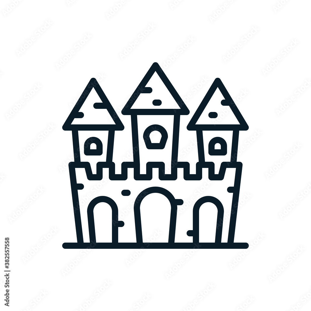 Castle outline icons. Vector illustration. Editable stroke. Isolated icon suitable for web, infographics, interface and apps. Castle outline icons. Vector illustration. Editable stroke. Isolated icon suitable for web, infographics, interface and apps.