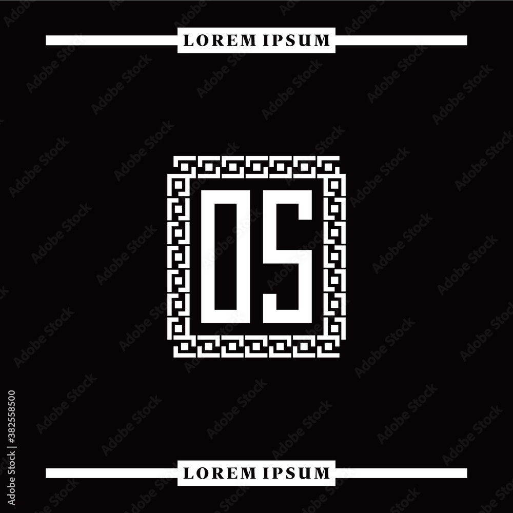 Obraz premium O S collection of initial logo designs with luxurious frame elements