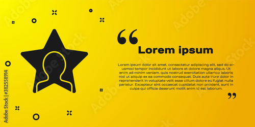 Black Head hunting icon isolated on yellow background. Business target or Employment sign. Human resource and recruitment for business. Vector.