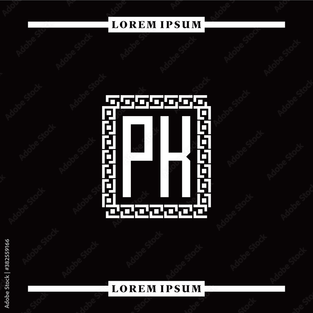 P K collection of initial logo designs with luxurious frame elements P K collection of initial logo designs with luxurious frame elements