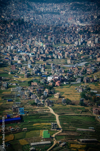 aerial view of the kathmandu city nepal