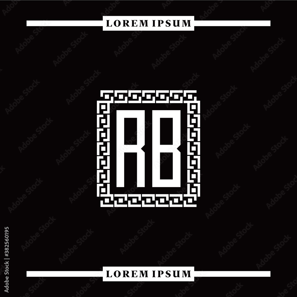 Obraz premium R B collection of initial logo designs with luxurious frame elements