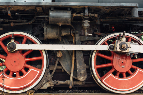 Old steam engine wheels