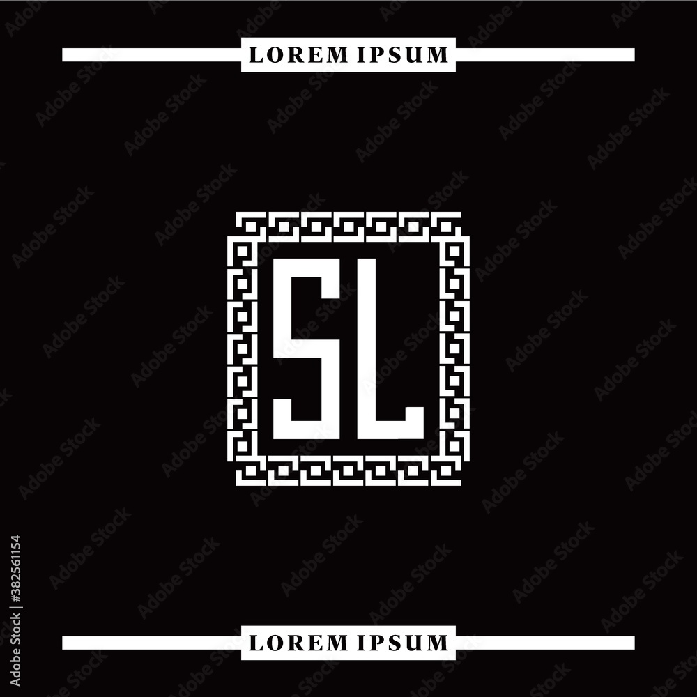 S L collection of initial logo designs with luxurious frame elements S L collection of initial logo designs with luxurious frame elements