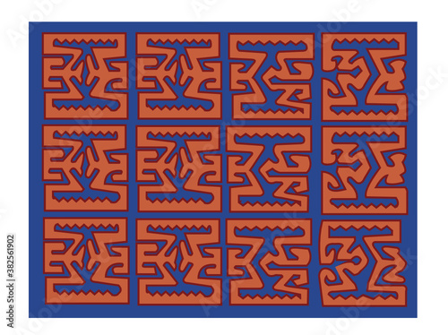 Mola kuna  from Panama SVG, Ai 
