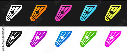 Set Musical instrument kankles icon isolated on black and white background. Vector.