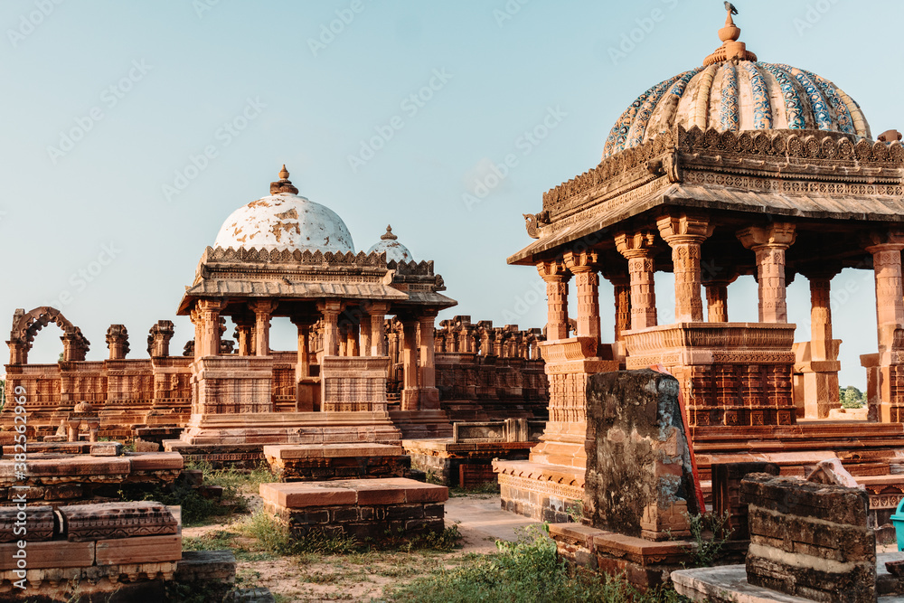 scenic View of the ancient historic place Chhatardi with clear blue sky at Bhuj, Gujarat, India.