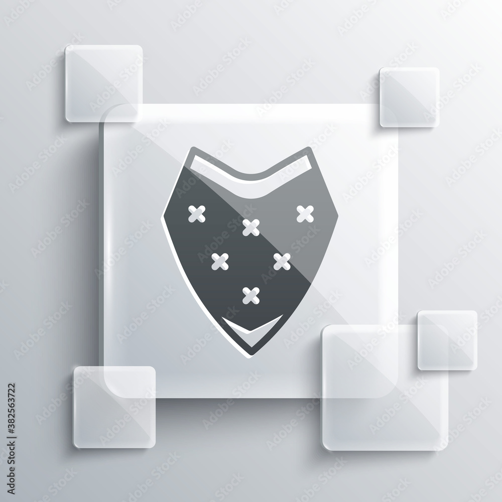 Grey Traditional mexican poncho clothing icon isolated on grey background. Square glass panels. Vector. Grey Traditional mexican poncho clothing icon isolated on grey background. Square glass panels. Vector.