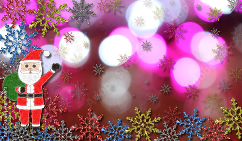 beautiful Christmas background with Santa Claus and snowflakes 