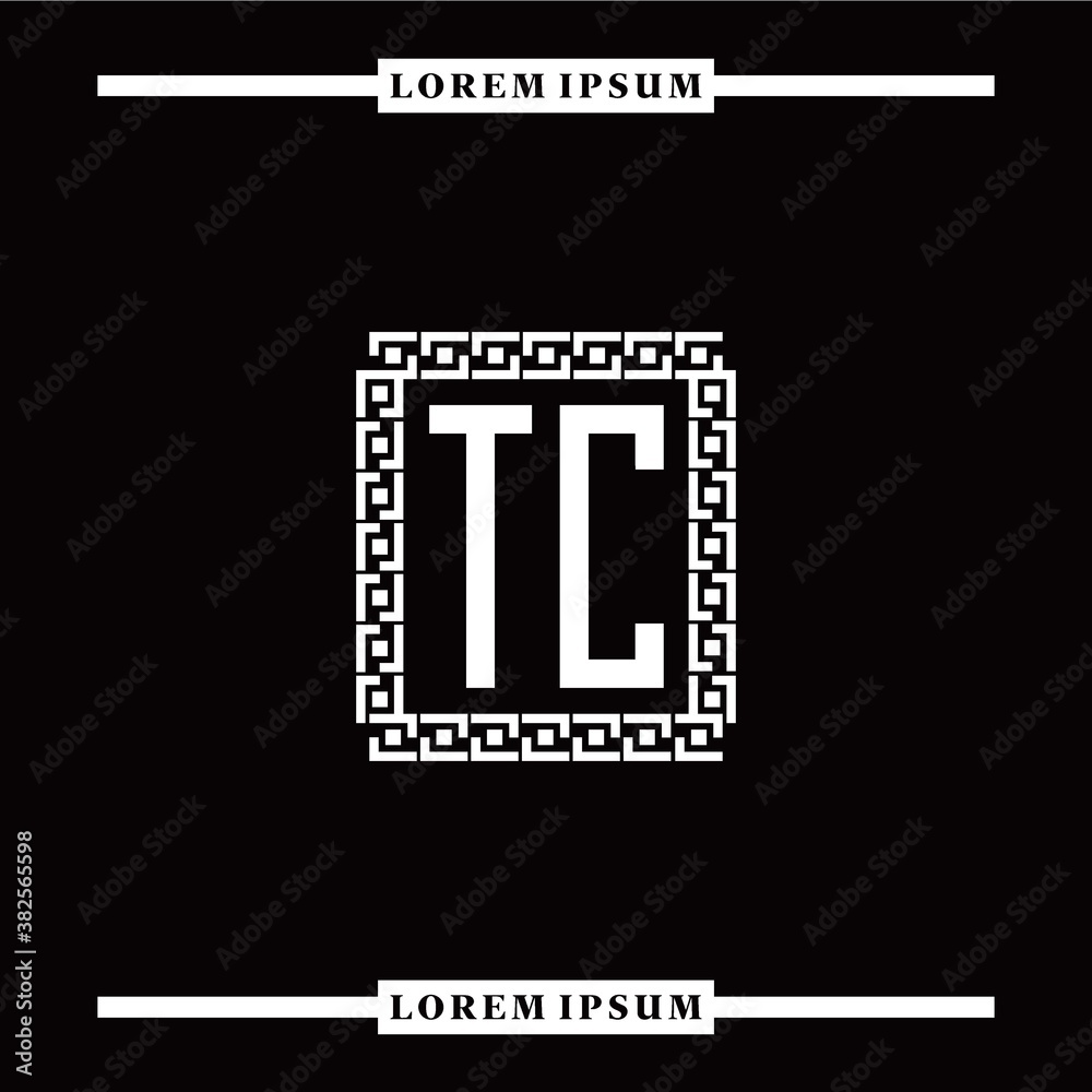 T C collection of initial logo designs with luxurious frame elements T C collection of initial logo designs with luxurious frame elements