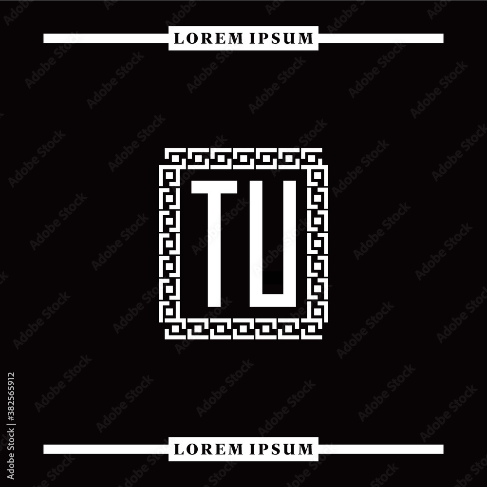 T U collection of initial logo designs with luxurious frame elements T U collection of initial logo designs with luxurious frame elements
