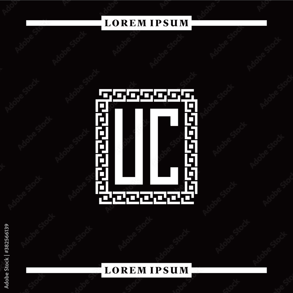 Obraz premium U C collection of initial logo designs with luxurious frame elements