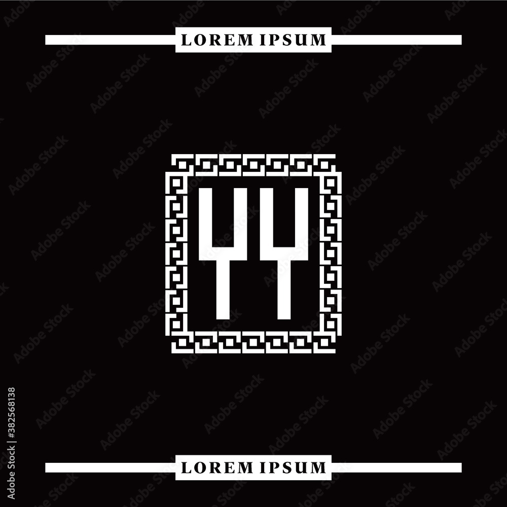 Y Y collection of initial logo designs with luxurious frame elements