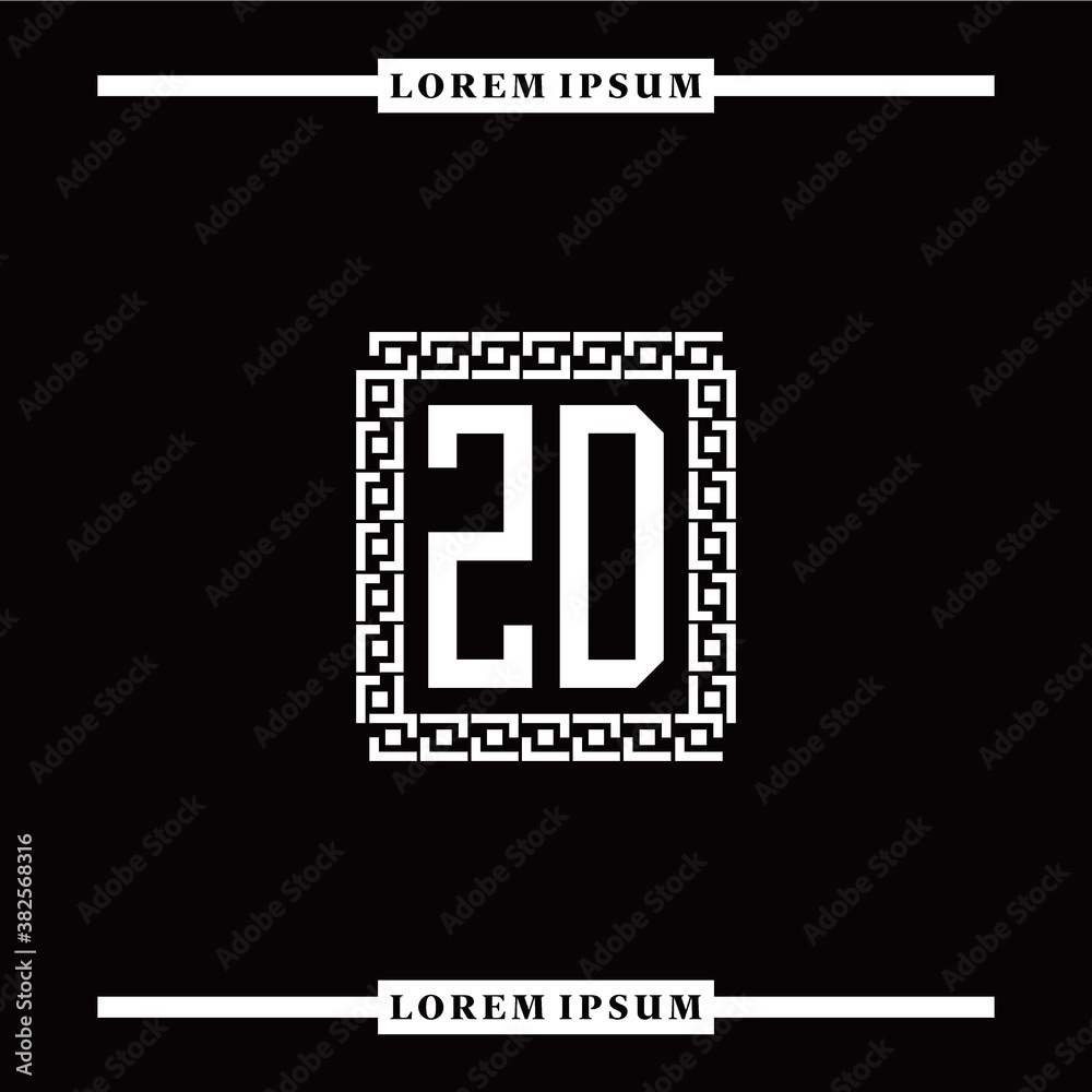 Z D collection of initial logo designs with luxurious frame elements Z D collection of initial logo designs with luxurious frame elements
