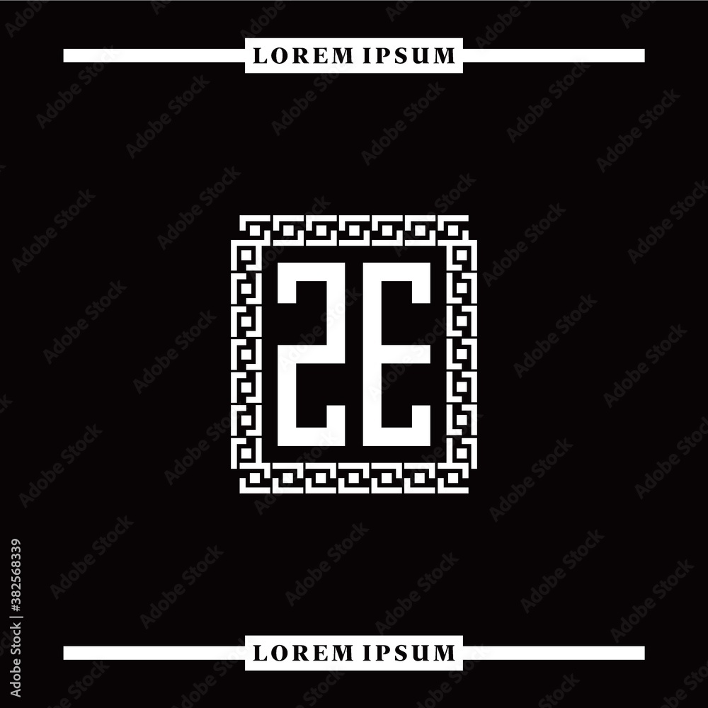 Obraz premium Z E collection of initial logo designs with luxurious frame elements