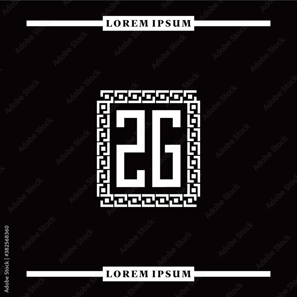 Z G collection of initial logo designs with luxurious frame elements Z G collection of initial logo designs with luxurious frame elements