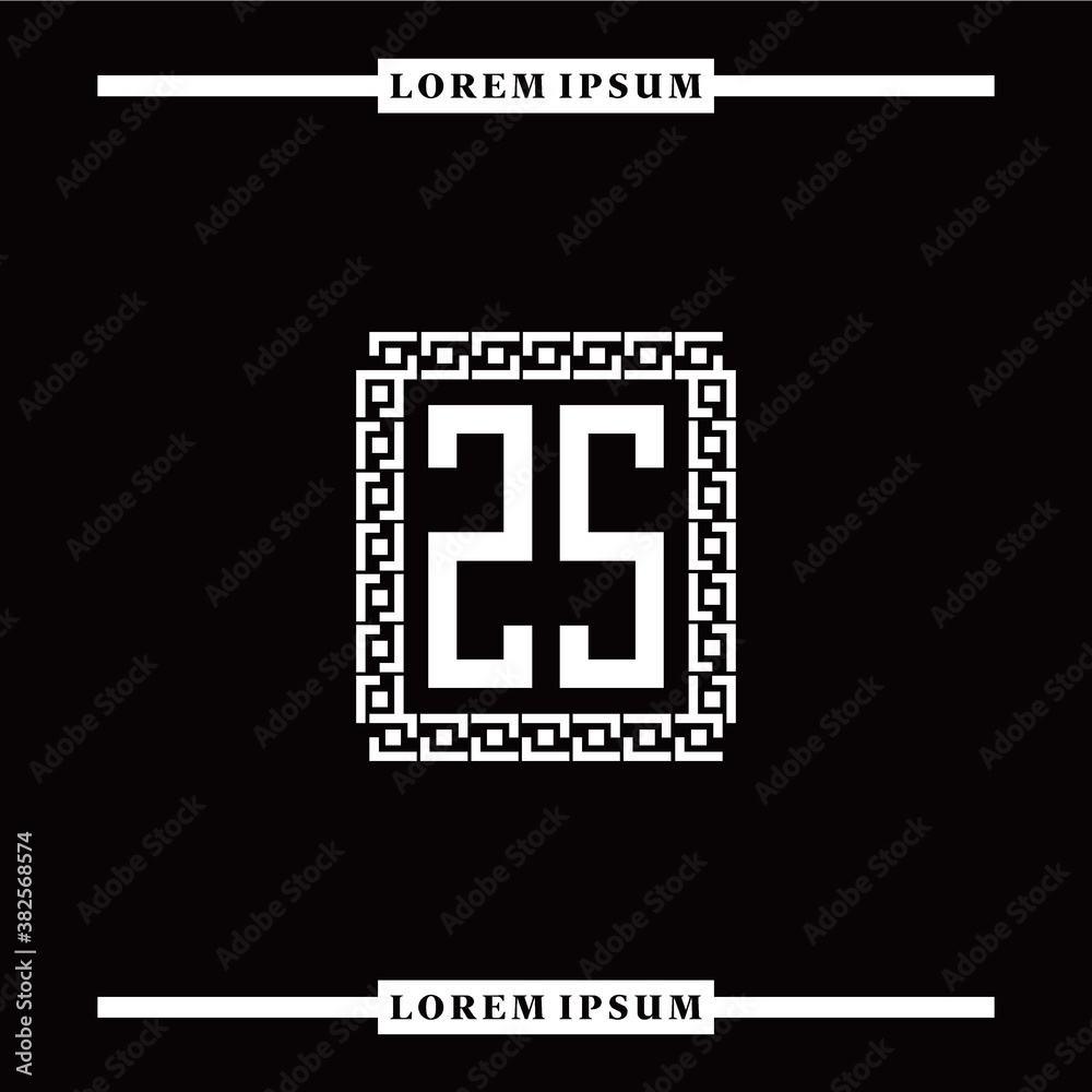 Z S collection of initial logo designs with luxurious frame elements