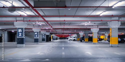 Underground garage-parking in perspective.