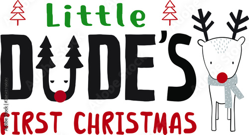 vector illustration of little first Christmas