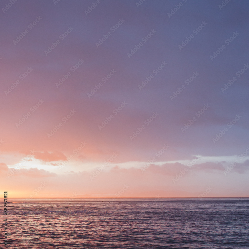 Sunrise over the pacific ocean and waves Sunrise over the pacific ocean and waves
