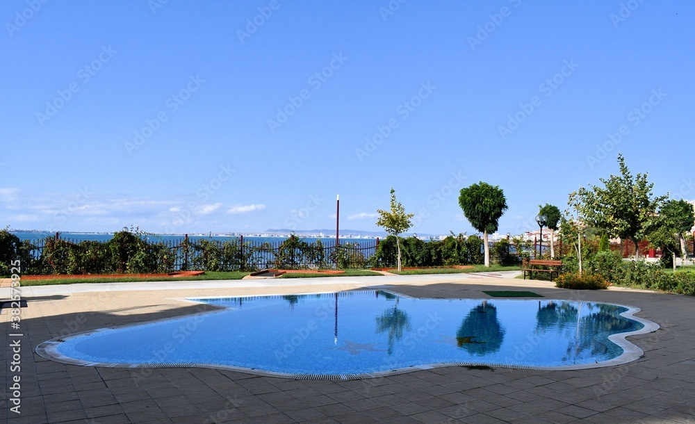 Sea relax vacation swimming pool blue sky outdoors nature background