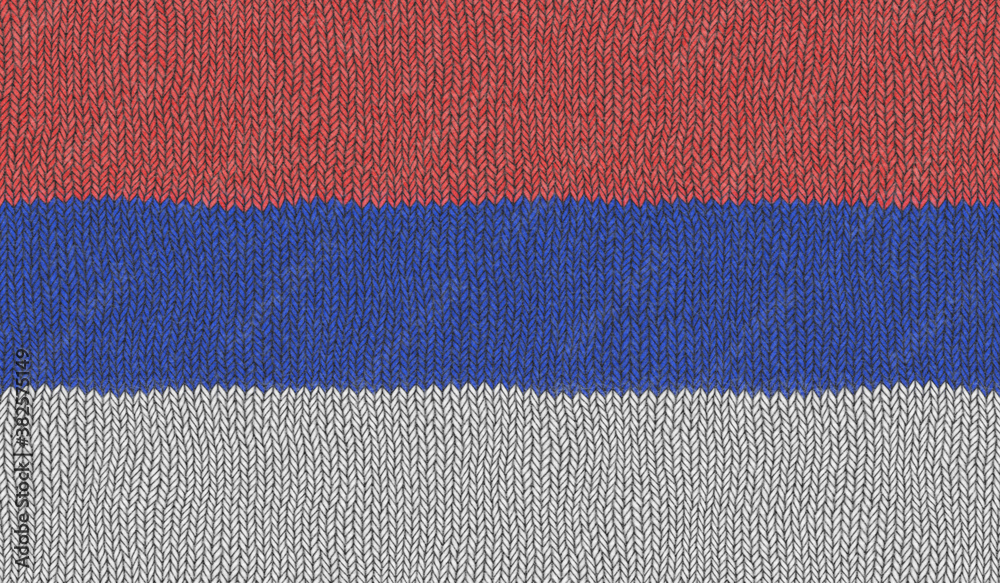 Detailed Illustration of a Knitted Flag of Republika Srpska