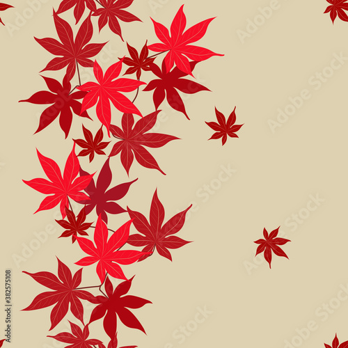 Seamless vector illustration with autumn maple leaves