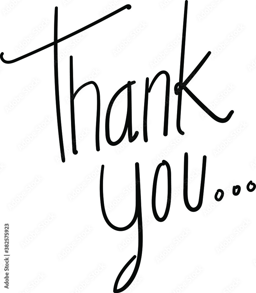 Thank you typography lettering doodle handwritten greeting vector design Thank you typography lettering doodle handwritten greeting vector design