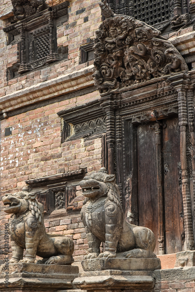 Traditional house facade in Bhaktapur Traditional house facade in Bhaktapur