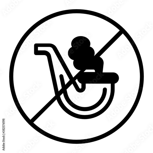 Stop Consuming Pipes Concept Vector Glyph Icon Design, Quit Smoking Symbol on White background, Bad habit Sign 