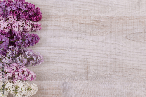 flowers on wooden background