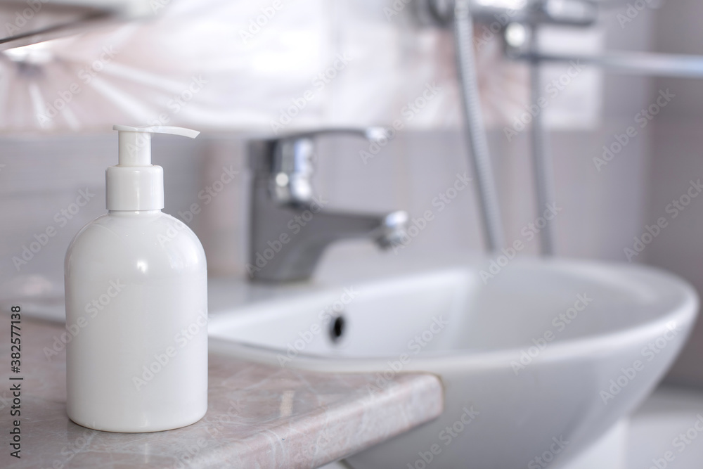 bathroom sink with soap