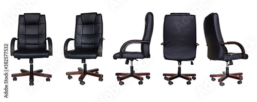Slika na platnu set of Office chair or desk chair isolated on white background in various points of view