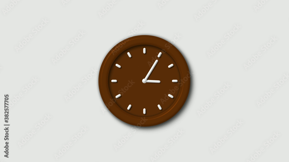 Orange dark 3d wall clock isolated on white background,12 hours 3d wall clock Orange dark 3d wall clock isolated on white background,12 hours 3d wall clock