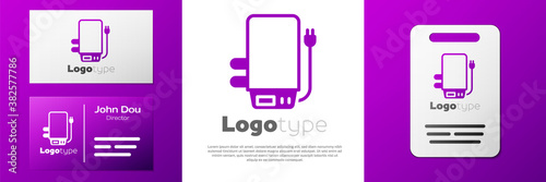 Logotype Electric boiler for heating water icon isolated on white background. Logo design template element. Vector.