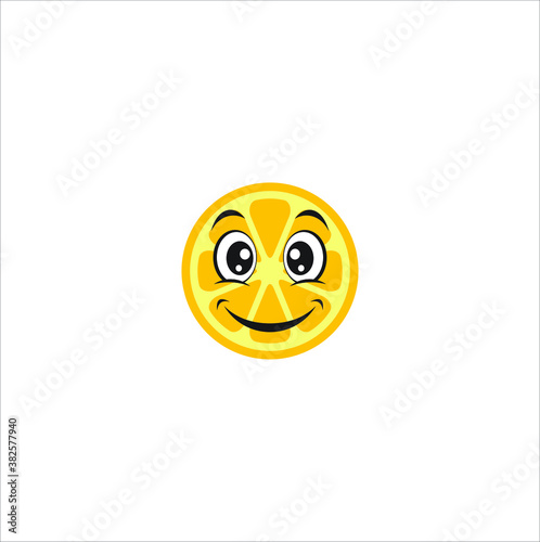 Happy smiling orange fruits emoticon. Healthy vegetarian fruit character icon design vector concept
