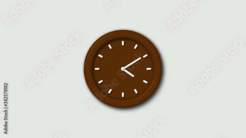 12 hours 3d wall clock isolated on white background,3d wall clock,orange dark wall clock