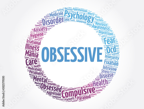 Obsessive word cloud collage, health concept background