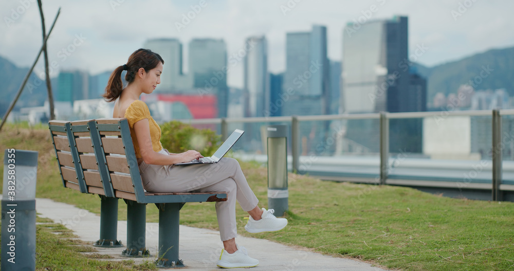 Woman work on laptop computer Woman work on laptop computer