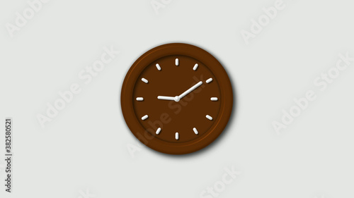 New orange dark 3d wall clock isolated on white background,wall clock isolated