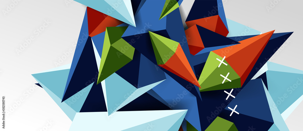 3d low poly abstract shape background vector illustration