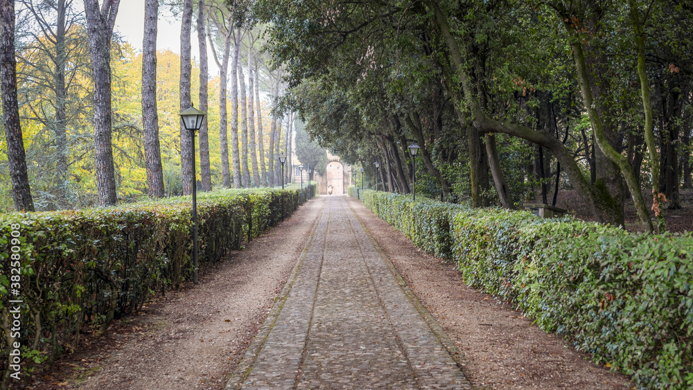 Jour pluvieux d'automne à Sienne en Italie, région Toscane.