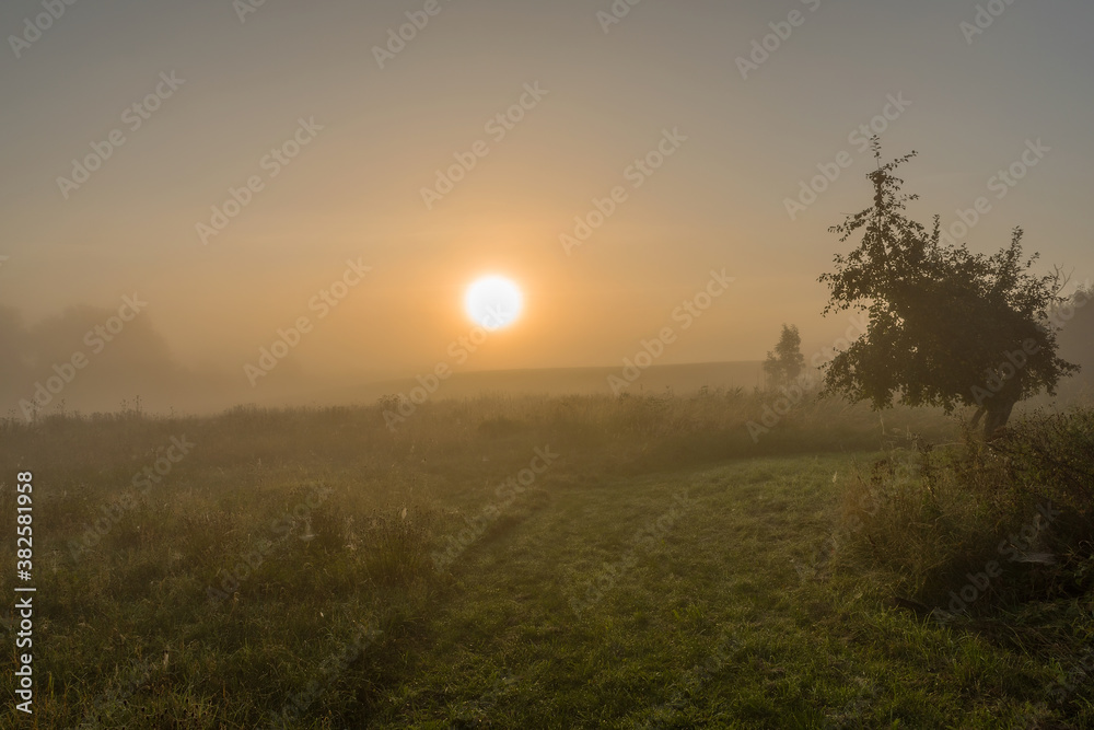 sunrise on an early autumn day in the Uckermark, Germany sunrise on an early autumn day in the Uckermark, Germany