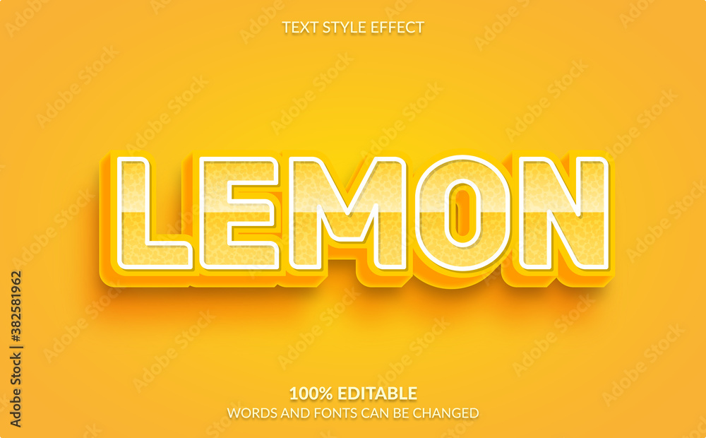 Obraz premium Editable Text Effect, Lemon Text Style