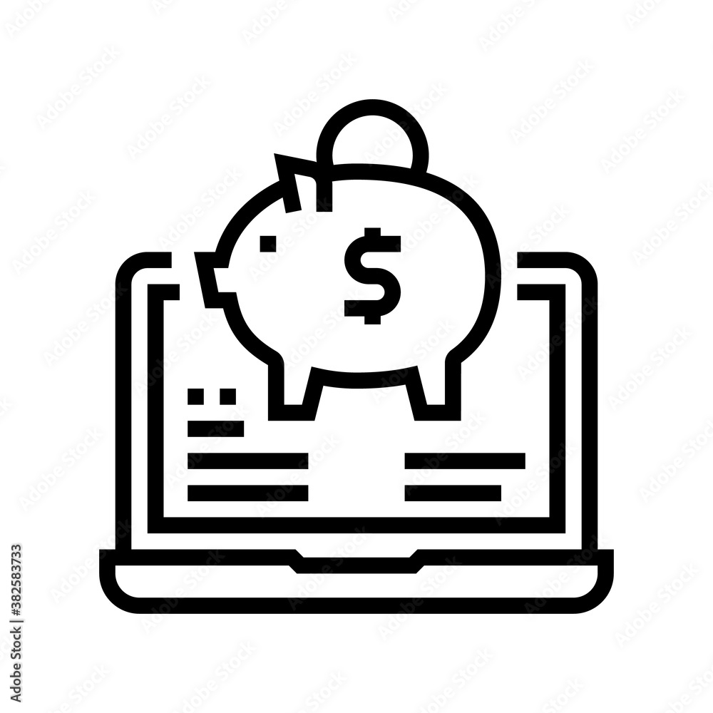 internet money box line icon vector. internet money box sign. isolated contour symbol black illustration internet money box line icon vector. internet money box sign. isolated contour symbol black illustration