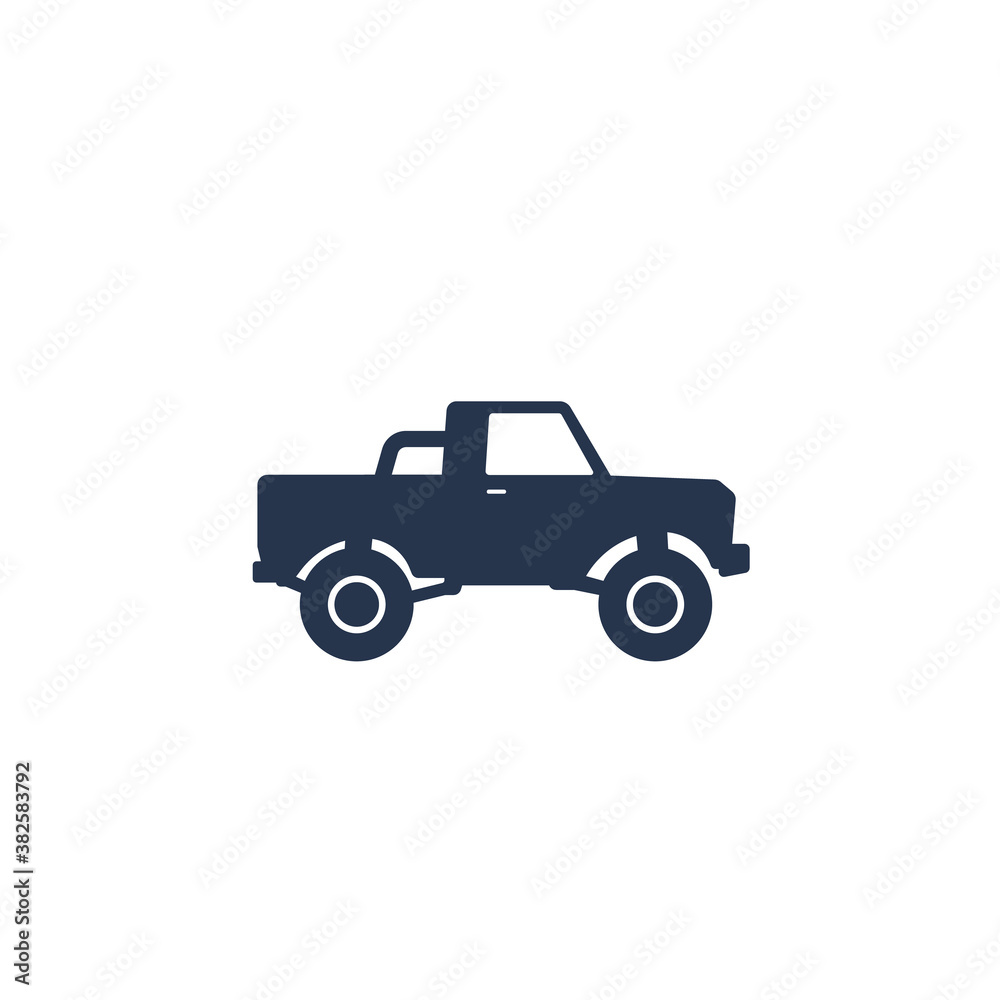 pickup truck icon on white