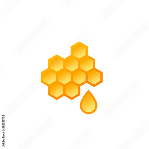 honey vector logo with honeycomb